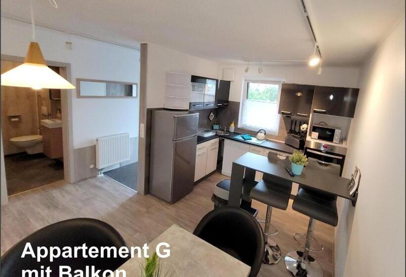 Appartementhaus Am Kornfeld 10 Apartments, 40 Betten, Raucher Balkon, Waschraum