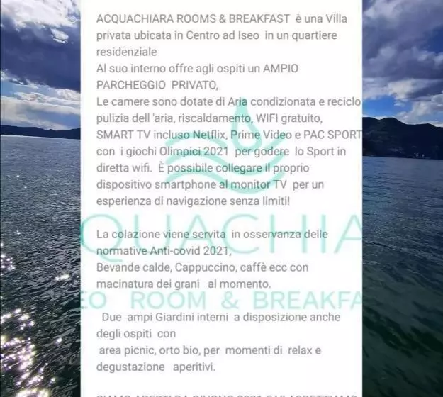 Acquachiara Iseo Deluxe Bed & Breakfast Iseo Center With Garden And Parking Inside