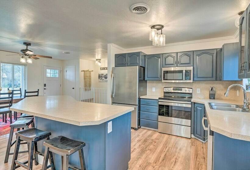 Modern Home W/ Fenced Yard: Blocks To Main St!