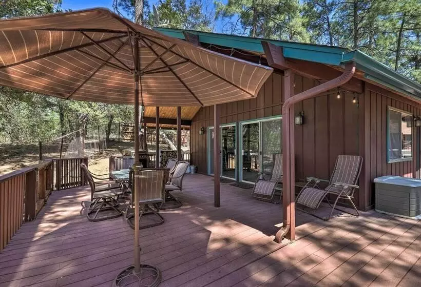 Deck W/ Wooded Views: Rustic Chic Prescott Cabin!