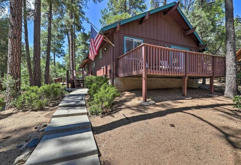 Deck W/ Wooded Views: Rustic Chic Prescott Cabin!