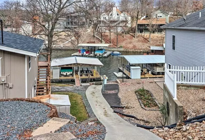 Deck & Fire Pit: Lake View Osage Beach Home!
