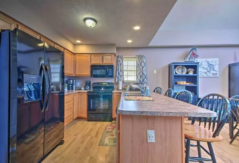 Deck & Fire Pit: Lake View Osage Beach Home!