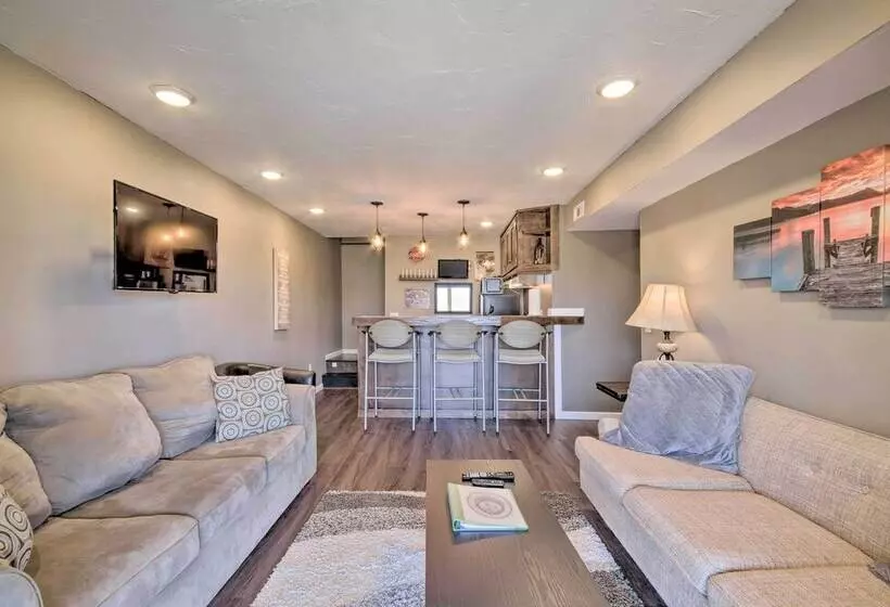 Deck & Fire Pit: Lake View Osage Beach Home!