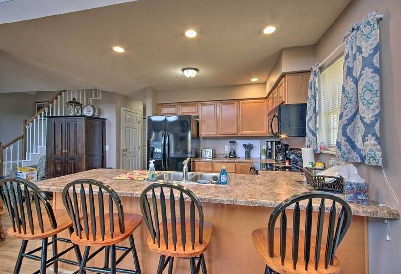 Deck & Fire Pit: Lake View Osage Beach Home!