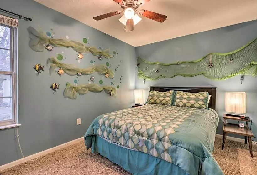 Deck & Fire Pit: Lake View Osage Beach Home!