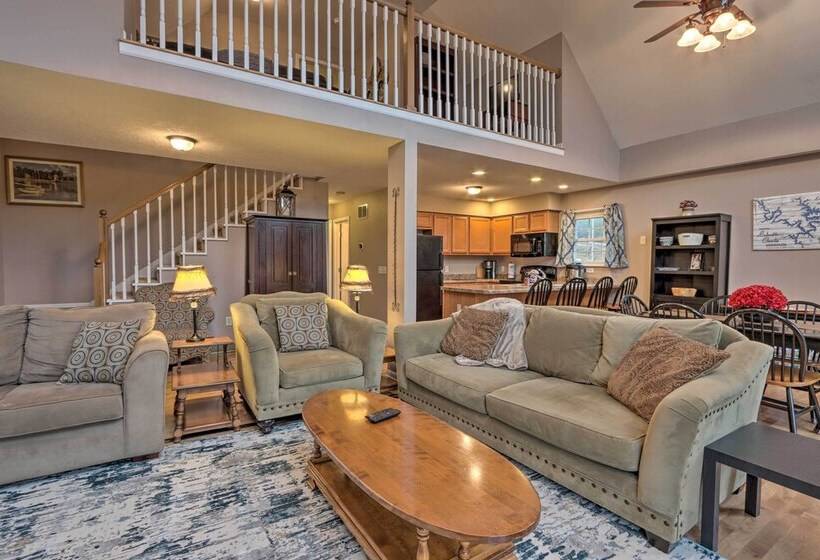 Deck & Fire Pit: Lake View Osage Beach Home!