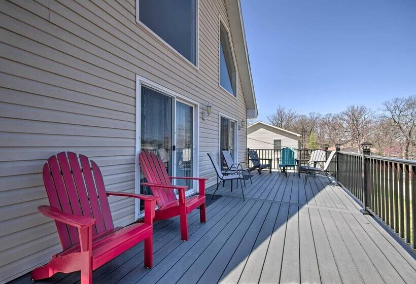 Deck & Fire Pit: Lake View Osage Beach Home!
