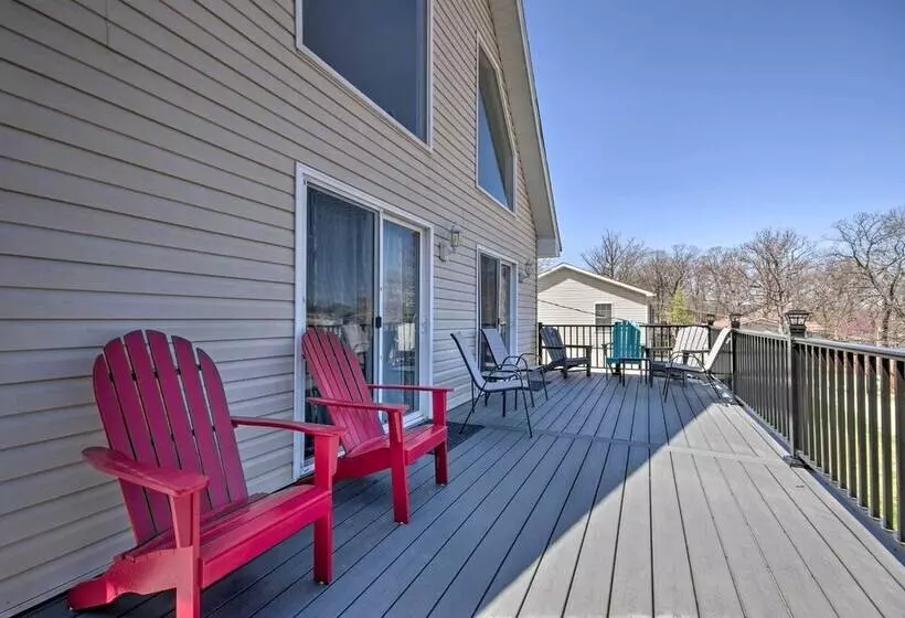 Deck & Fire Pit: Lake View Osage Beach Home!