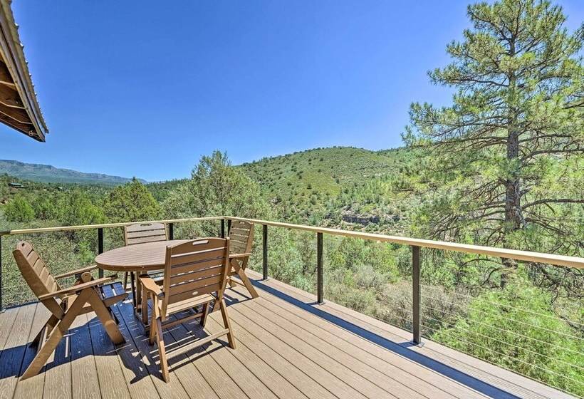 Deck & Mogollon Rim Views: Secluded Payson Cabin