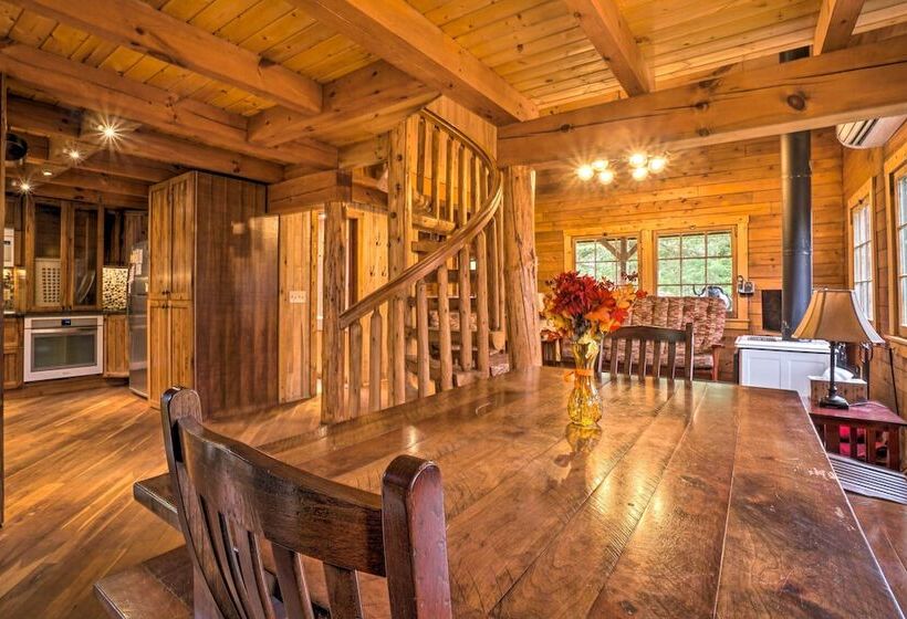 Scenic Log Cabin With Fire Pit & Stocked Creek!