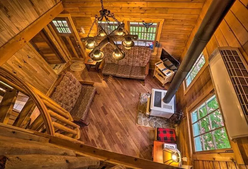 Scenic Log Cabin With Fire Pit & Stocked Creek!
