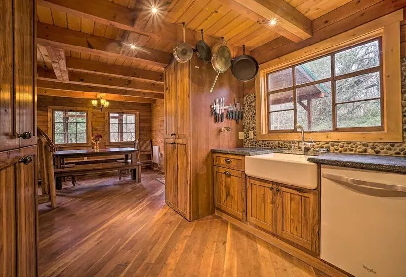 Scenic Log Cabin With Fire Pit & Stocked Creek!