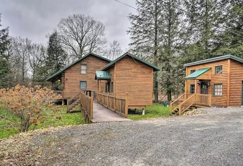 Scenic Log Cabin With Fire Pit & Stocked Creek!