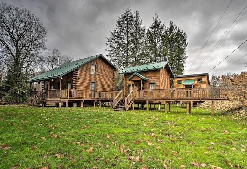 Scenic Log Cabin With Fire Pit & Stocked Creek!