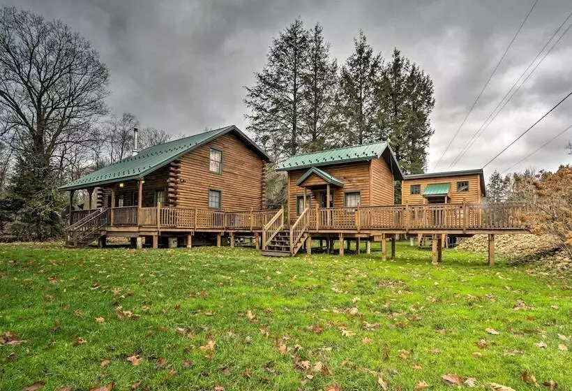 Scenic Log Cabin With Fire Pit & Stocked Creek!