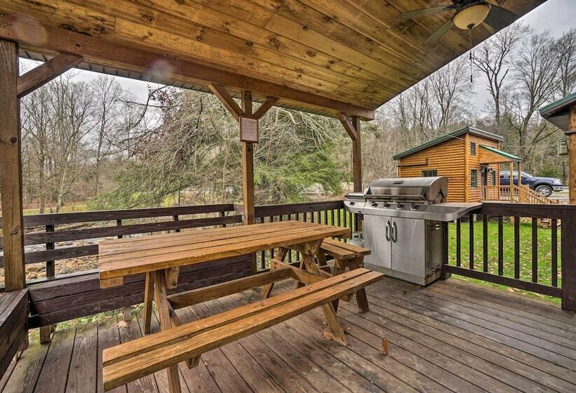 Scenic Log Cabin With Fire Pit & Stocked Creek!