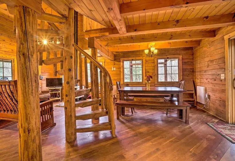 Scenic Log Cabin With Fire Pit & Stocked Creek!