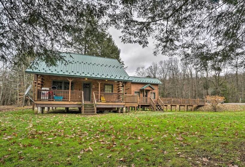 Scenic Log Cabin With Fire Pit & Stocked Creek!