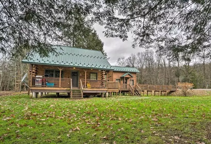Scenic Log Cabin With Fire Pit & Stocked Creek!