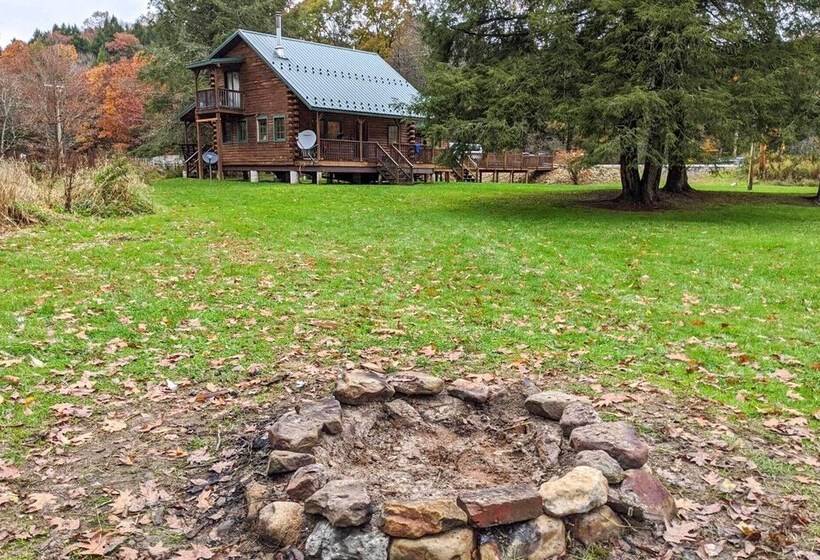 Scenic Log Cabin With Fire Pit & Stocked Creek!