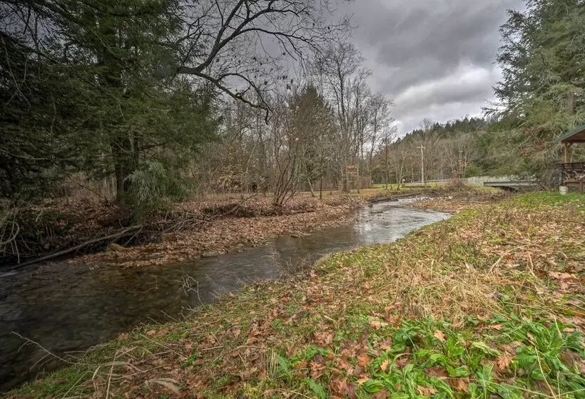 Scenic Log Cabin With Fire Pit & Stocked Creek!