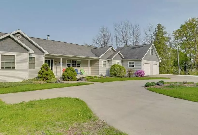 Lakefront De Tour Village Home W/ Deck & Fire Pit!