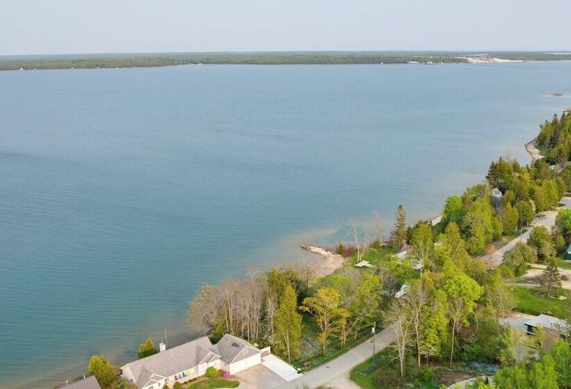 Lakefront De Tour Village Home W/ Deck & Fire Pit!