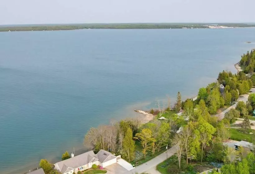 Lakefront De Tour Village Home W/ Deck & Fire Pit!