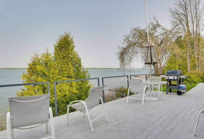 Lakefront De Tour Village Home W/ Deck & Fire Pit!