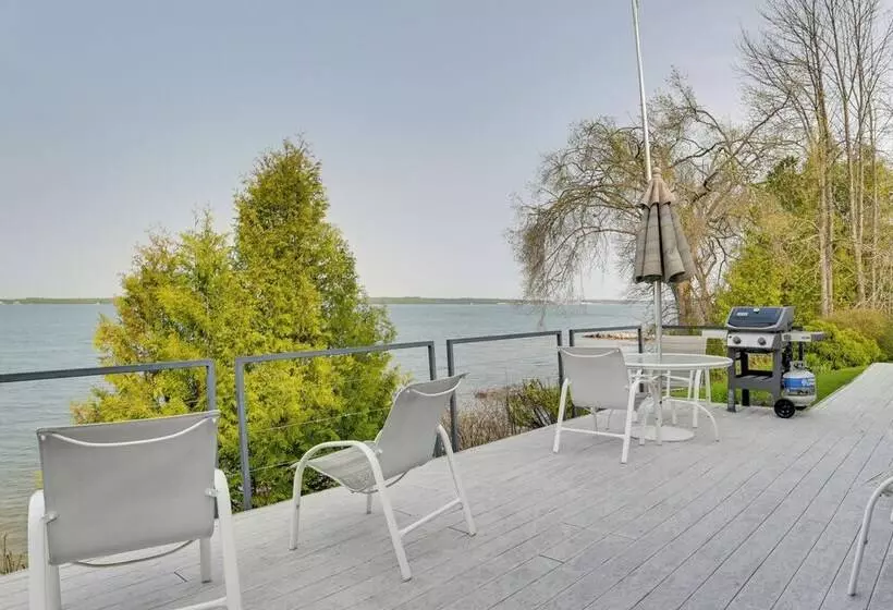 Lakefront De Tour Village Home W/ Deck & Fire Pit!