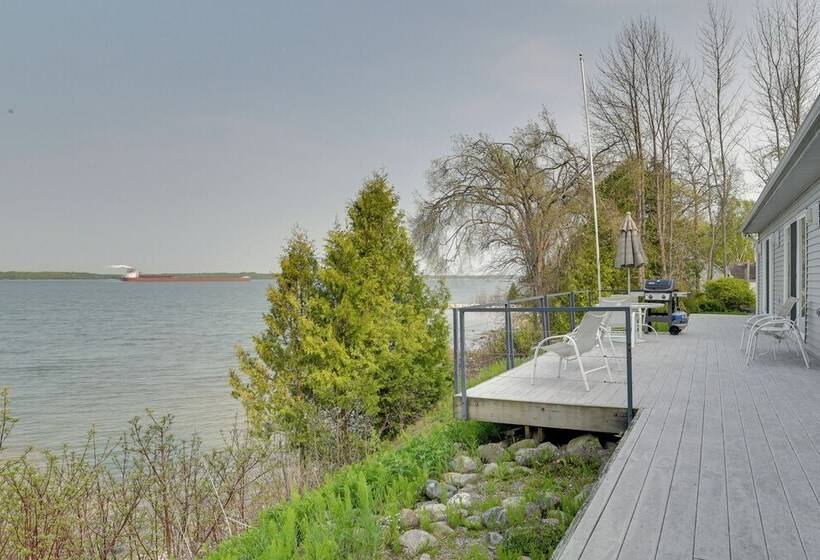 Lakefront De Tour Village Home W/ Deck & Fire Pit!