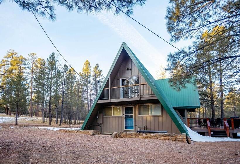 Furnished Deck + Fire Pit: Happy Jack Cabin