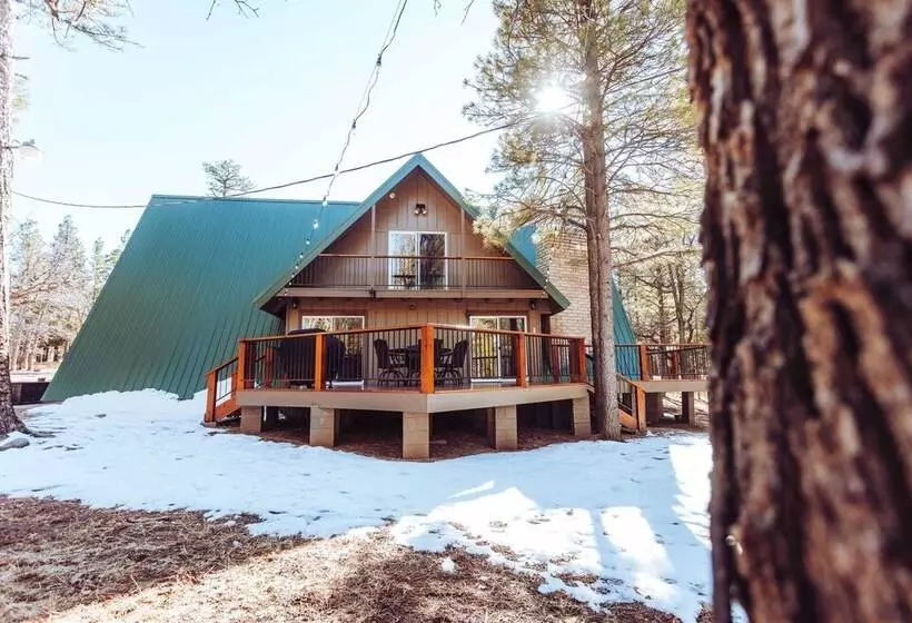 Furnished Deck + Fire Pit: Happy Jack Cabin