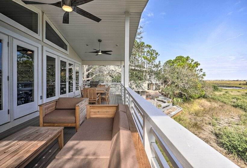 St Augustine Home W/ Swim Spa & Marsh Views!