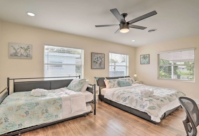 St Pete Retreat W/ Spacious Patio & Pond View