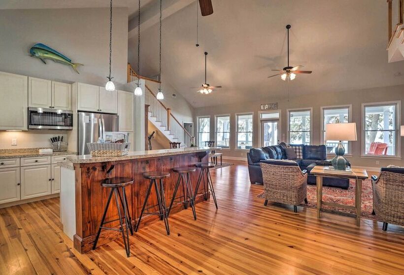 Lakefront Retreat W/ Game Room & Private Dock!