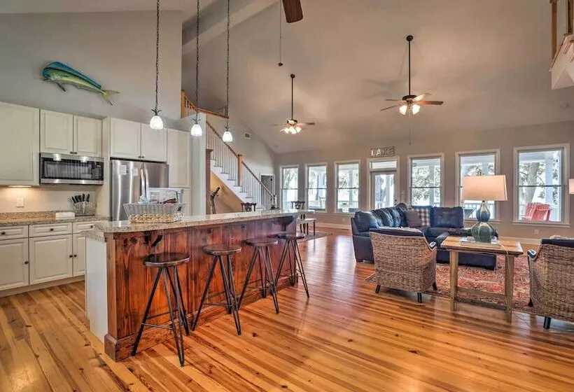 Lakefront Retreat W/ Game Room & Private Dock!