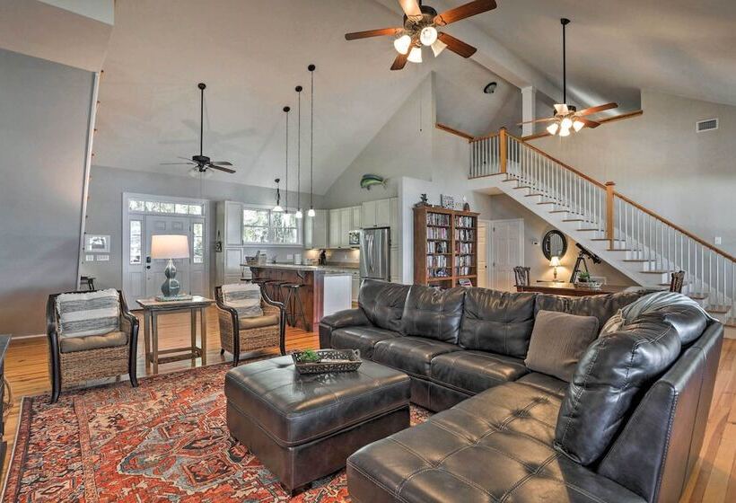 Lakefront Retreat W/ Game Room & Private Dock!