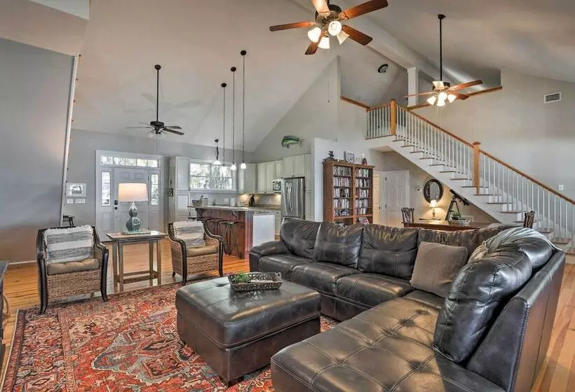 Lakefront Retreat W/ Game Room & Private Dock!