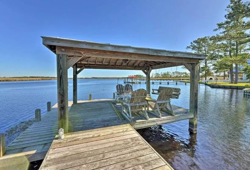 Waterside Belhaven House & Cottage W/ Porch & Dock