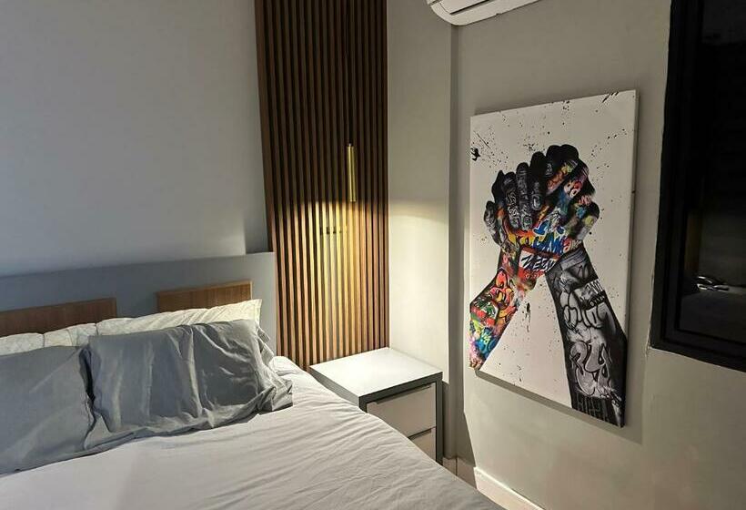 הוסטל Flat Completo No Gonzaga Santos Uma Quadra Da Praia