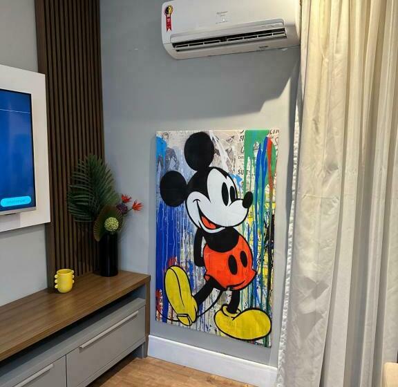 הוסטל Flat Completo No Gonzaga Santos Uma Quadra Da Praia