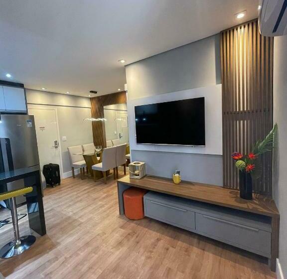 הוסטל Flat Completo No Gonzaga Santos Uma Quadra Da Praia