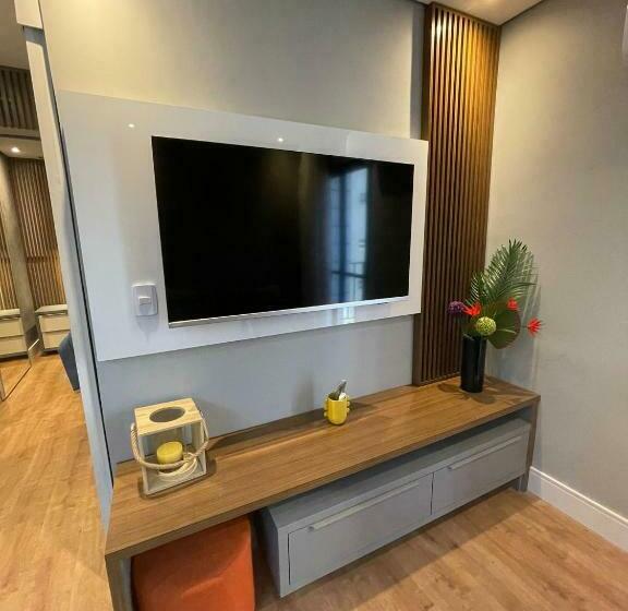 הוסטל Flat Completo No Gonzaga Santos Uma Quadra Da Praia