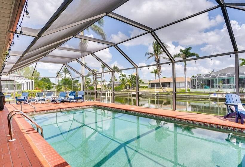 Lanai & Pool: Waterfront Cape Coral Home!