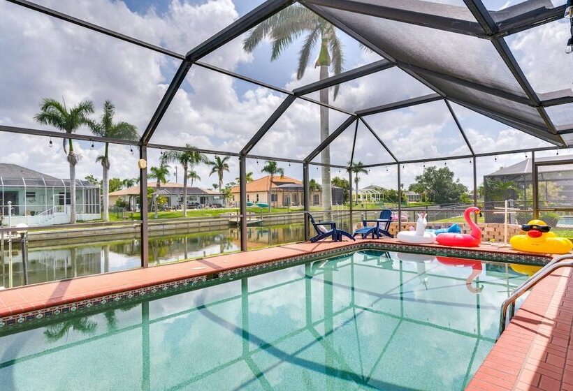 Lanai & Pool: Waterfront Cape Coral Home!