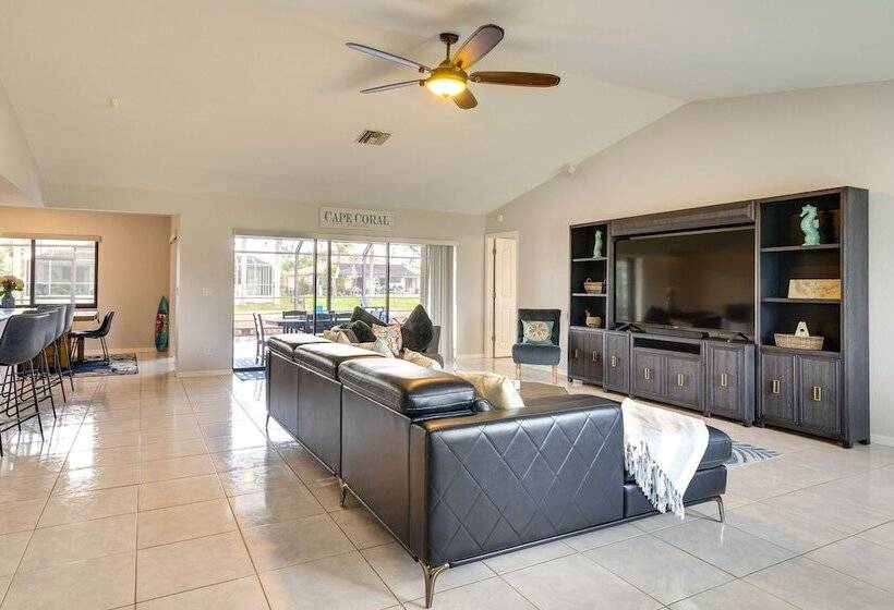 Lanai & Pool: Waterfront Cape Coral Home!