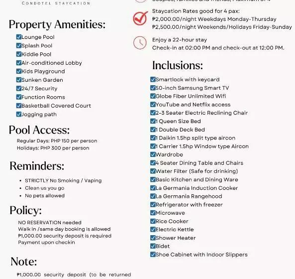 Vine Residences Tower 5 Unit 208 Euno Condotel Staycation