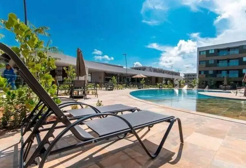 リゾートホテル Flat Luxo No Mana Beach Em Muro Alto 4 Pessoas